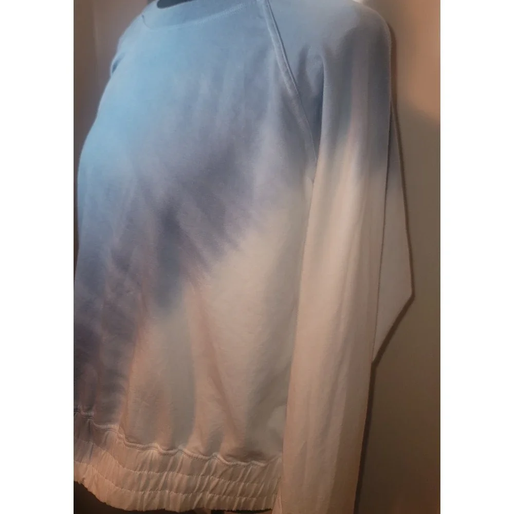 Joy Lab Sweatshirt with Waistband Blue and White - Picture 3 of 9